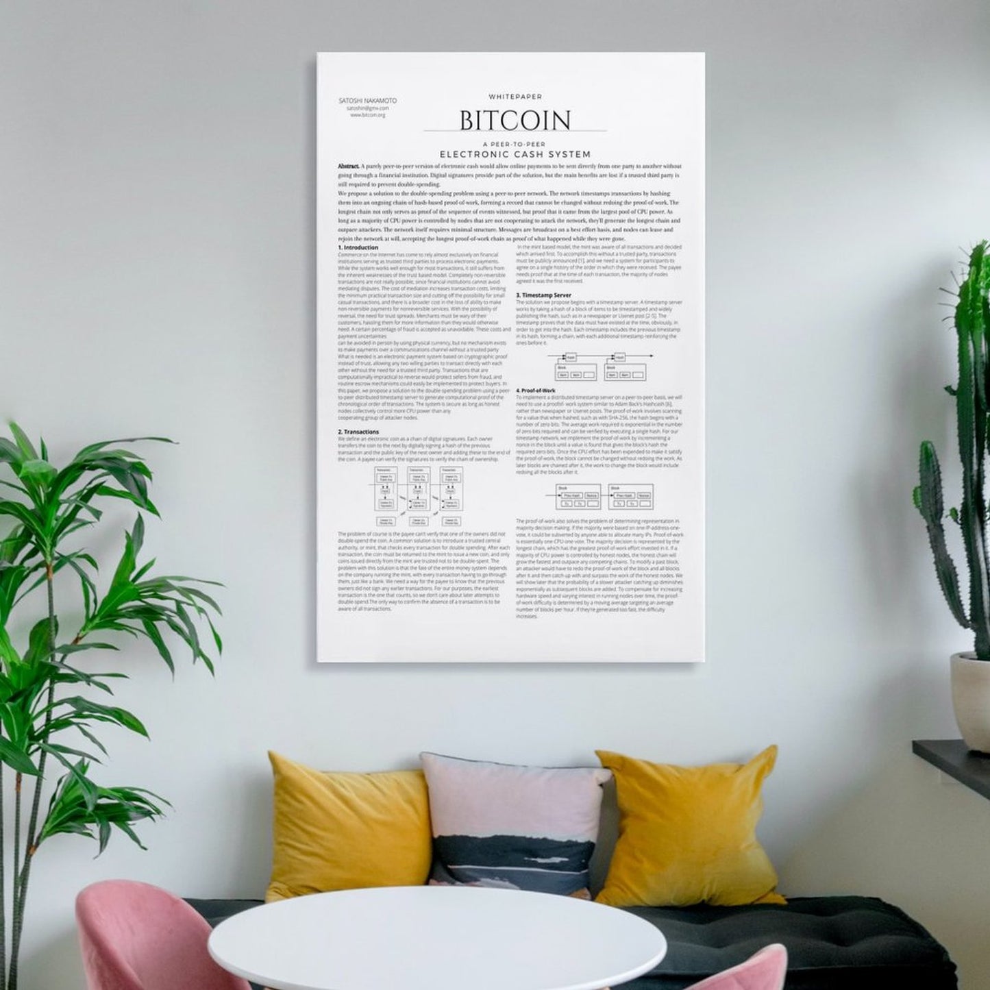 BITCOIN LIVRE BLANC sur toile